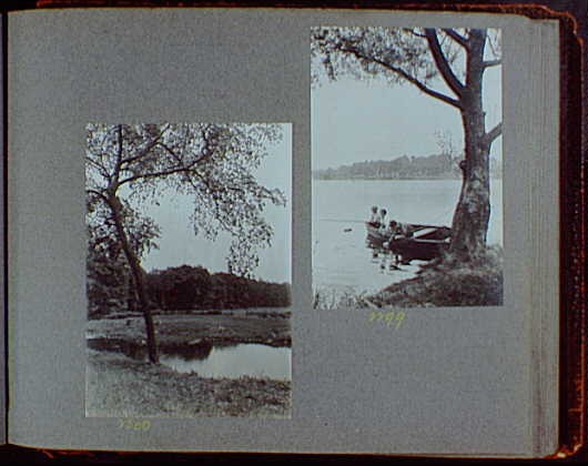 Photo:1919 1920 Stream with Tree Foreground Lake Shore Boat Photograph Photo:1919 1920 Stream with Tree Foreground Lake Shore Boat Photograph