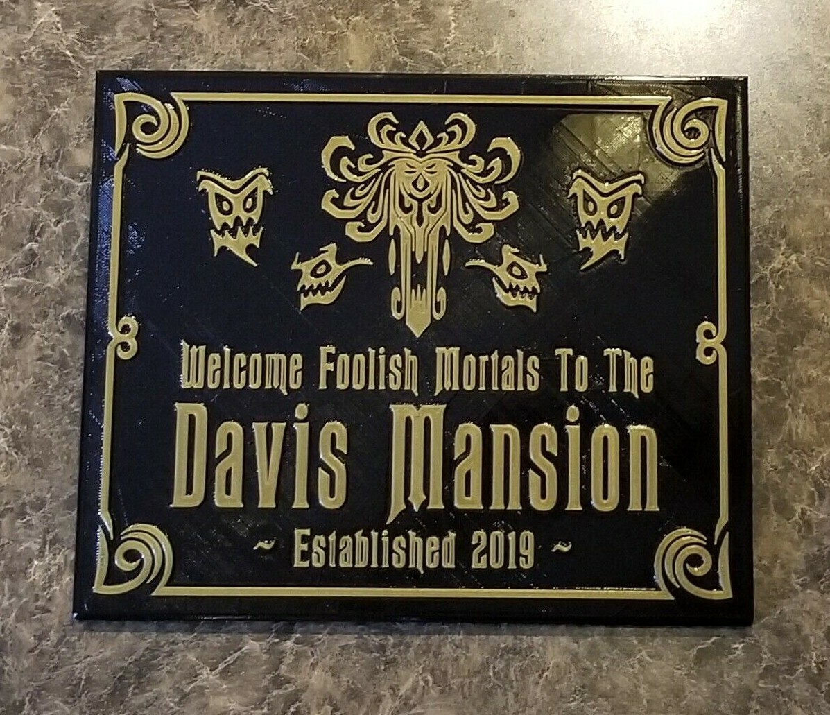 10" Personalized Haunted Mansion Inspired Home Welcome Plaque w/ Family Name 10" Personalized Haunted Mansion Inspired Home Welcome Plaque w/ Family Name