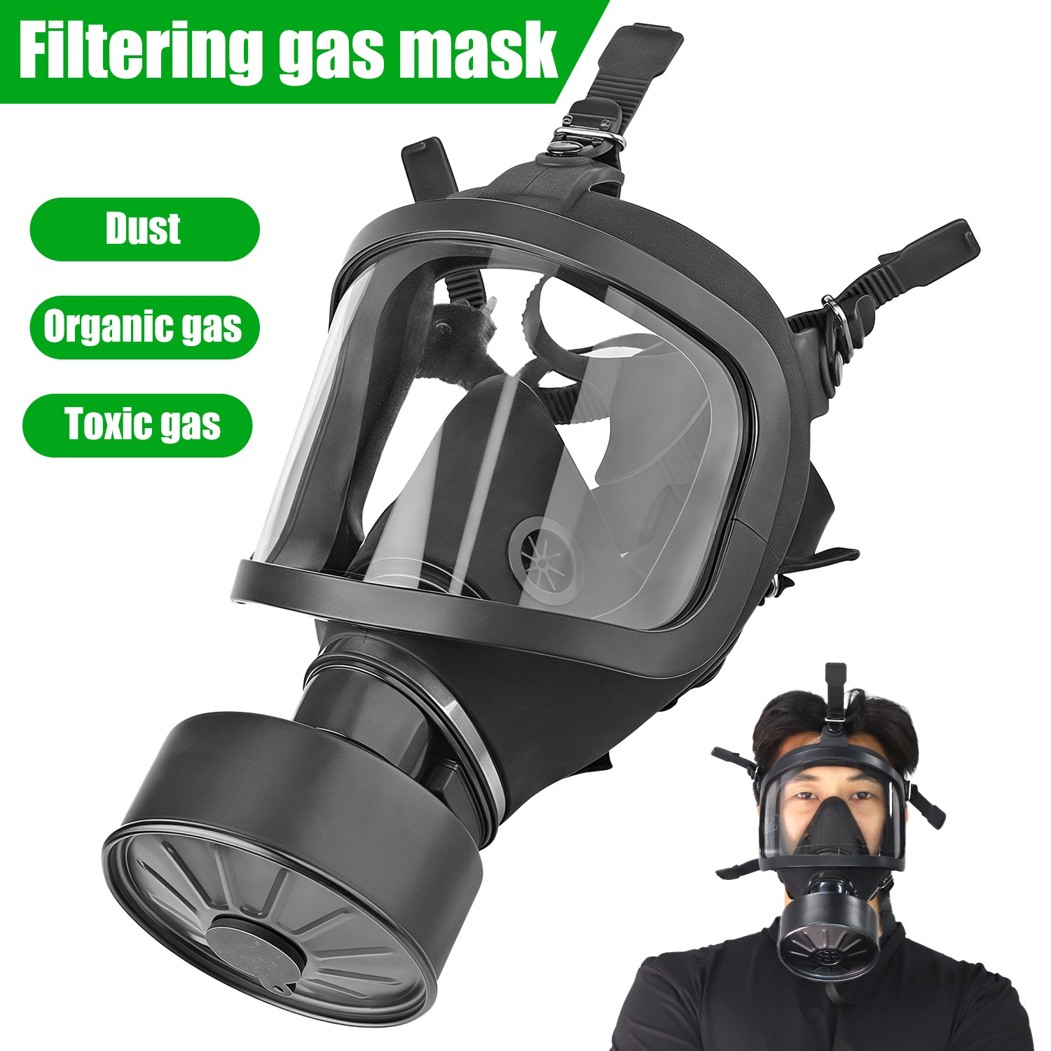 Full Face Gas Mask, Gas Masks Survival Nuclear and Chemical with 40Mm Activated Full Face Gas Mask, Gas Masks Survival Nuclear and Chemical with 40Mm Activated