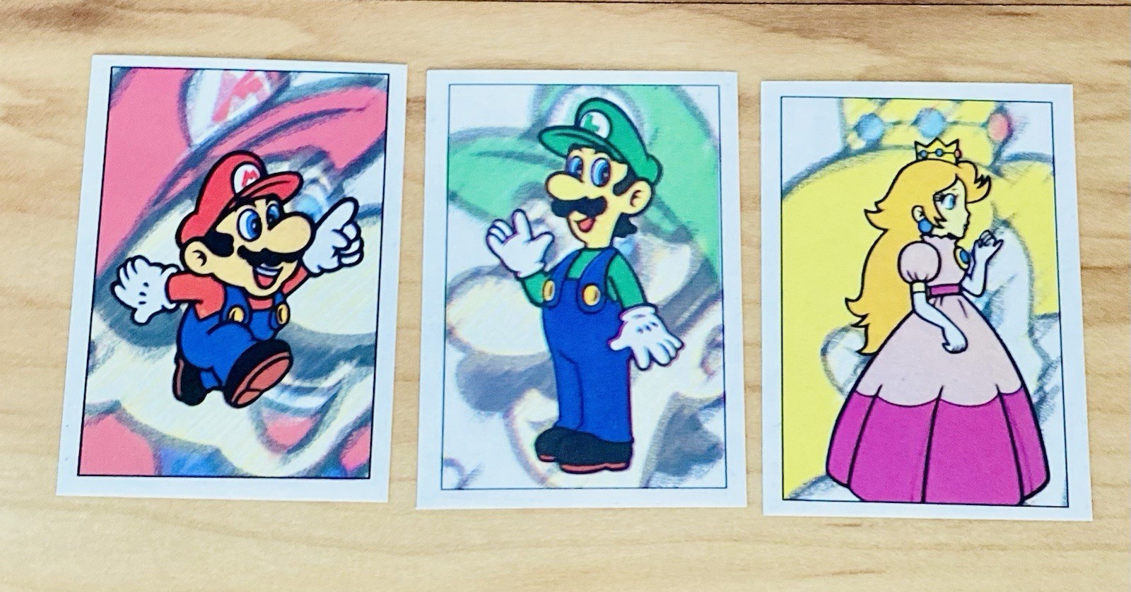 1996 Nintendo Mario Luigi and Princess Peach Sticker Cards RARE Vintage NM 1996 Nintendo Mario Luigi and Princess Peach Sticker Cards RARE Vintage NM