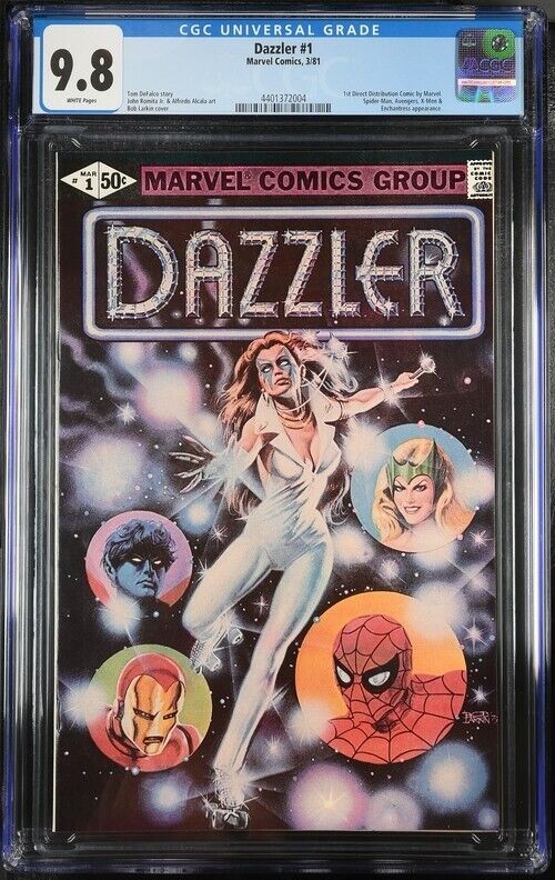 Dazzler #1  CGC 9.8 White Pages  Spider-Man appearance 1st Direct Comic
