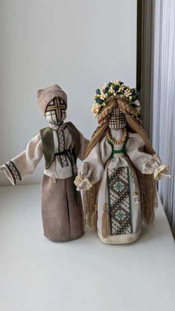 Handmade Ukrainian Motanka Doll Pair Traditional Love Family Mascot Protection