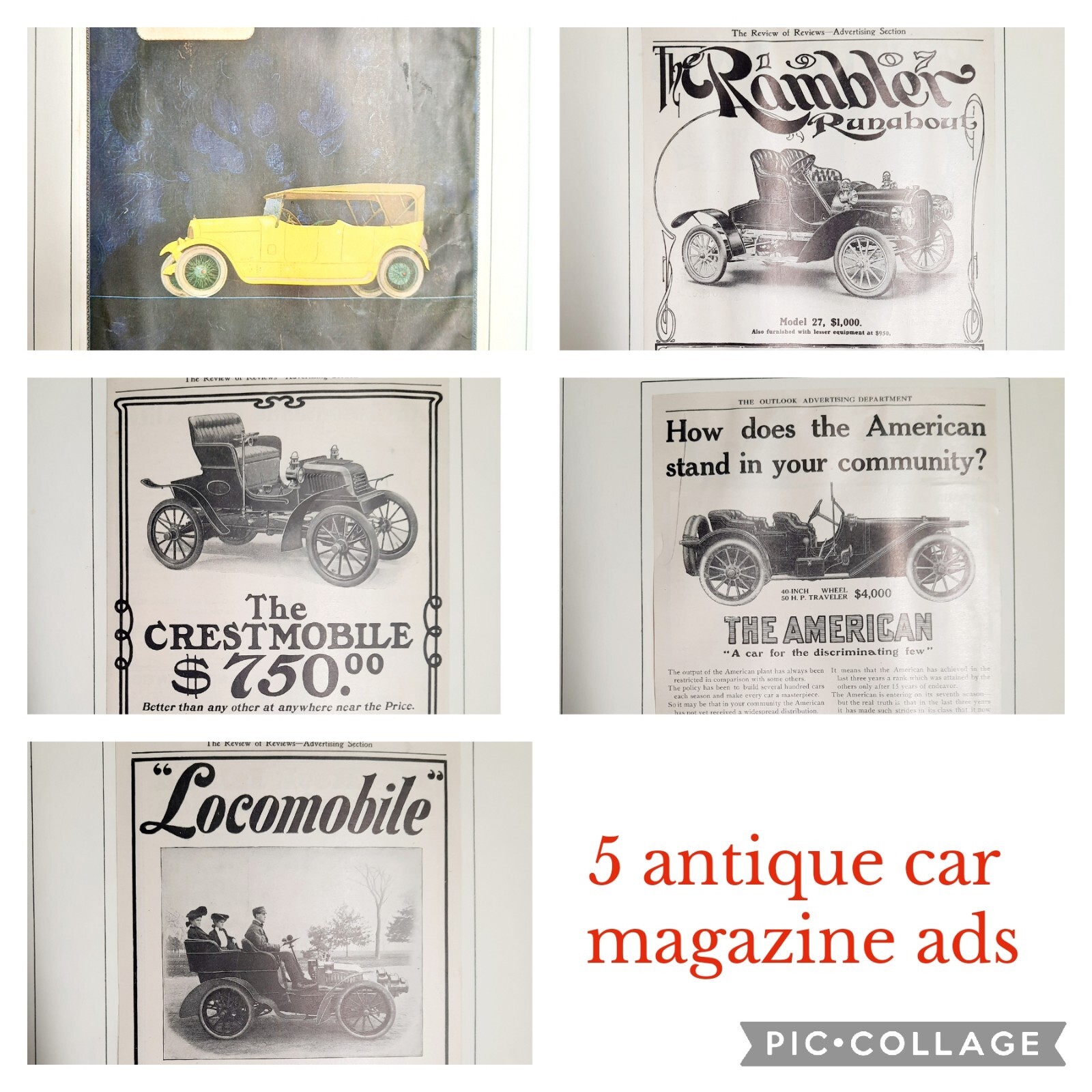 5 Antique Car Magazine Ads Locomobile Rambler Marmon American Crestmobile 5 Antique Car Magazine Ads Locomobile Rambler Marmon American Crestmobile