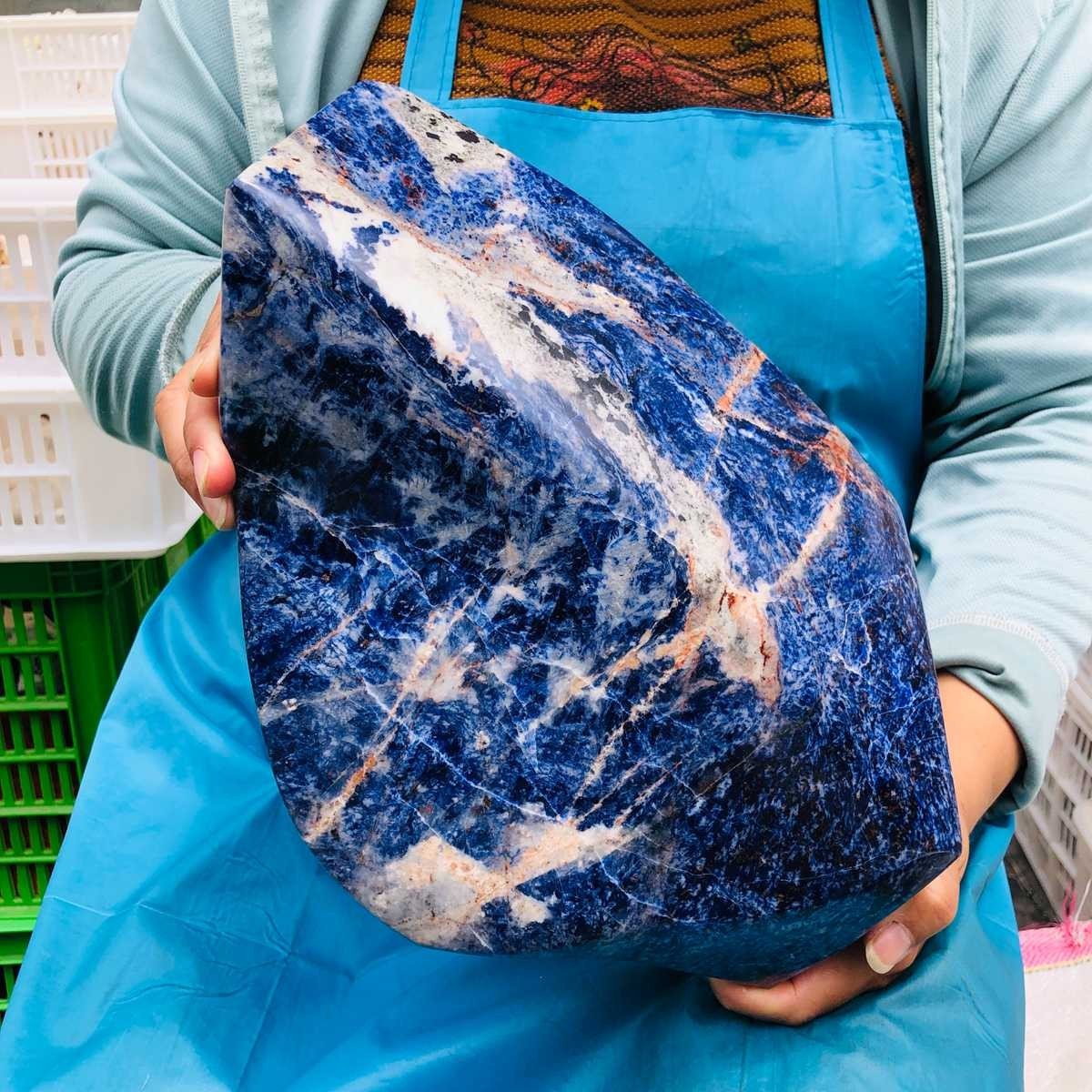 14.47 LB Natural Large Polished Sodalite Freeform Blue Mineral Specimen 5891 14.47 LB Natural Large Polished Sodalite Freeform Blue Mineral Specimen 5891