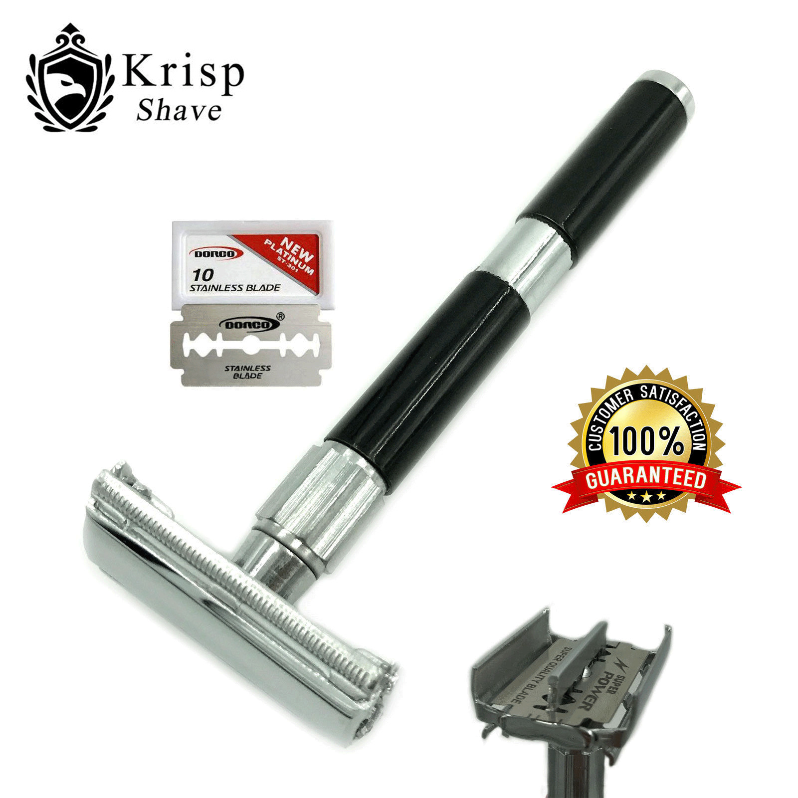 SMART CUT THROAT DE BUTTERFLY SAFETY RAZOR 4" LONG HANDLE + 10 SHAVING BLADES SMART CUT THROAT DE BUTTERFLY SAFETY RAZOR 4" LONG HANDLE + 10 SHAVING BLADES