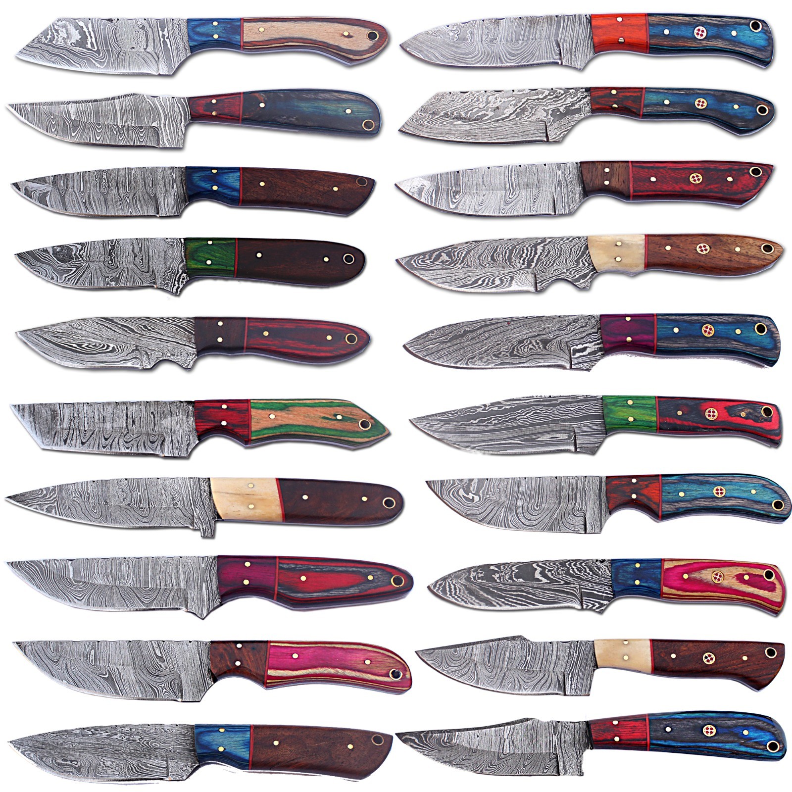 LOT OF 20 CUSTOM HANDMADE DAMASCUS STEEL HUNTING FULL TANG SKINNER EDC KNIFE 426 LOT OF 20 CUSTOM HANDMADE DAMASCUS STEEL HUNTING FULL TANG SKINNER EDC KNIFE 426