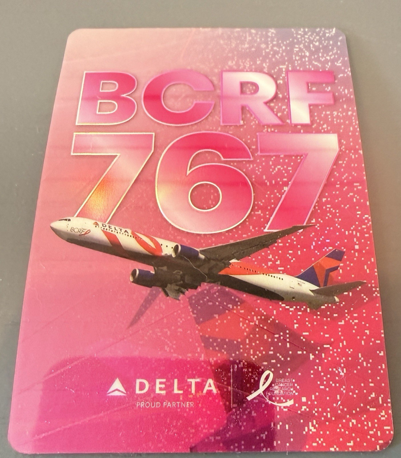 Delta BCRF 767 *Rare* Pink Plane Boeing 767-400ER Aircraft Trading Card 80 Delta BCRF 767 *Rare* Pink Plane Boeing 767-400ER Aircraft Trading Card 80