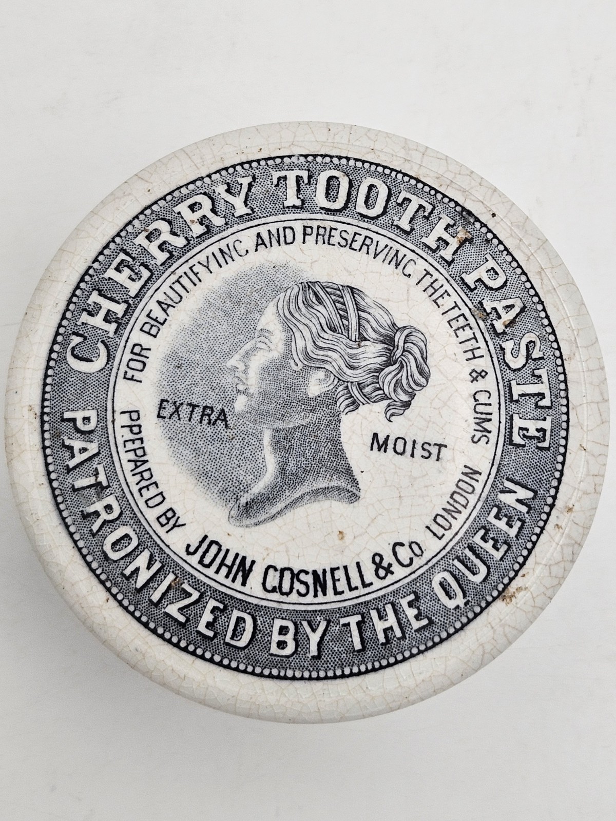 Antique Victorian Cherry TOOTH PASTE Croc Container Dental Trinket Advertisement Antique Victorian Cherry TOOTH PASTE Croc Container Dental Trinket Advertisement