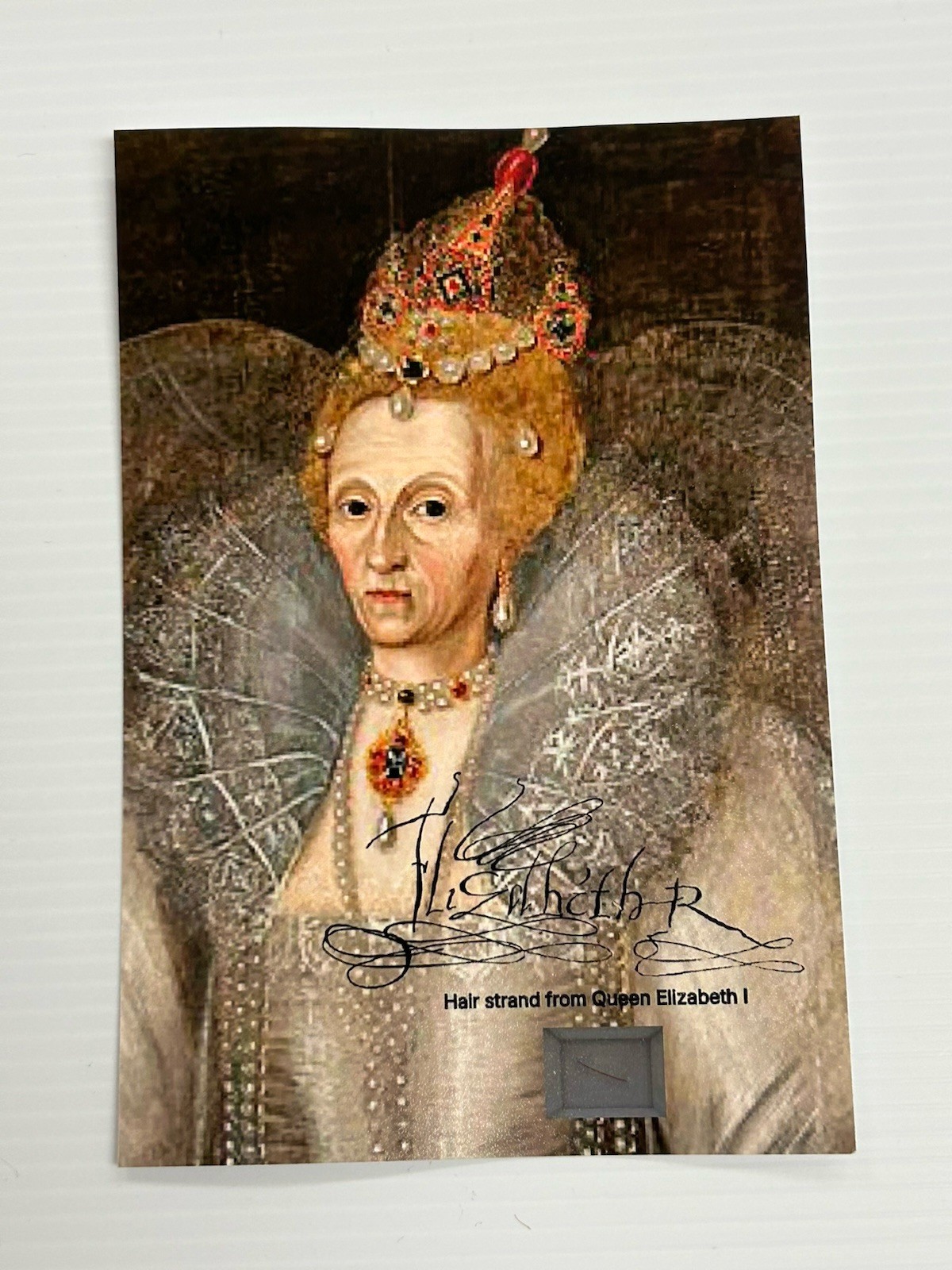 Queen Elizabeth I Hair Strand lock speck Relic Royal Photo Royal Display Queen Elizabeth I Hair Strand lock speck Relic Royal Photo Royal Display