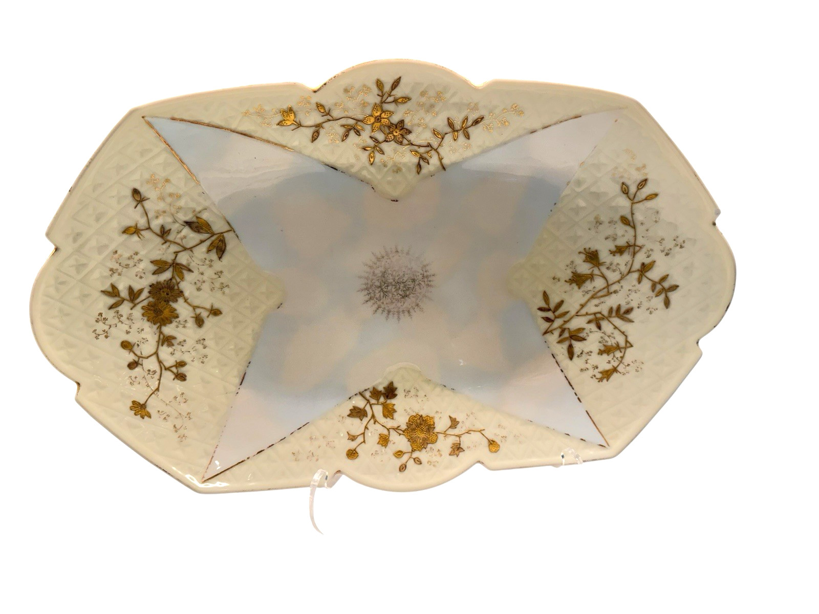 Antique Elite Limoges Platter Set 8 SM Red Mark c1896 Pale Yellow Raised Gold Antique Elite Limoges Platter Set 8 SM Red Mark c1896 Pale Yellow Raised Gold