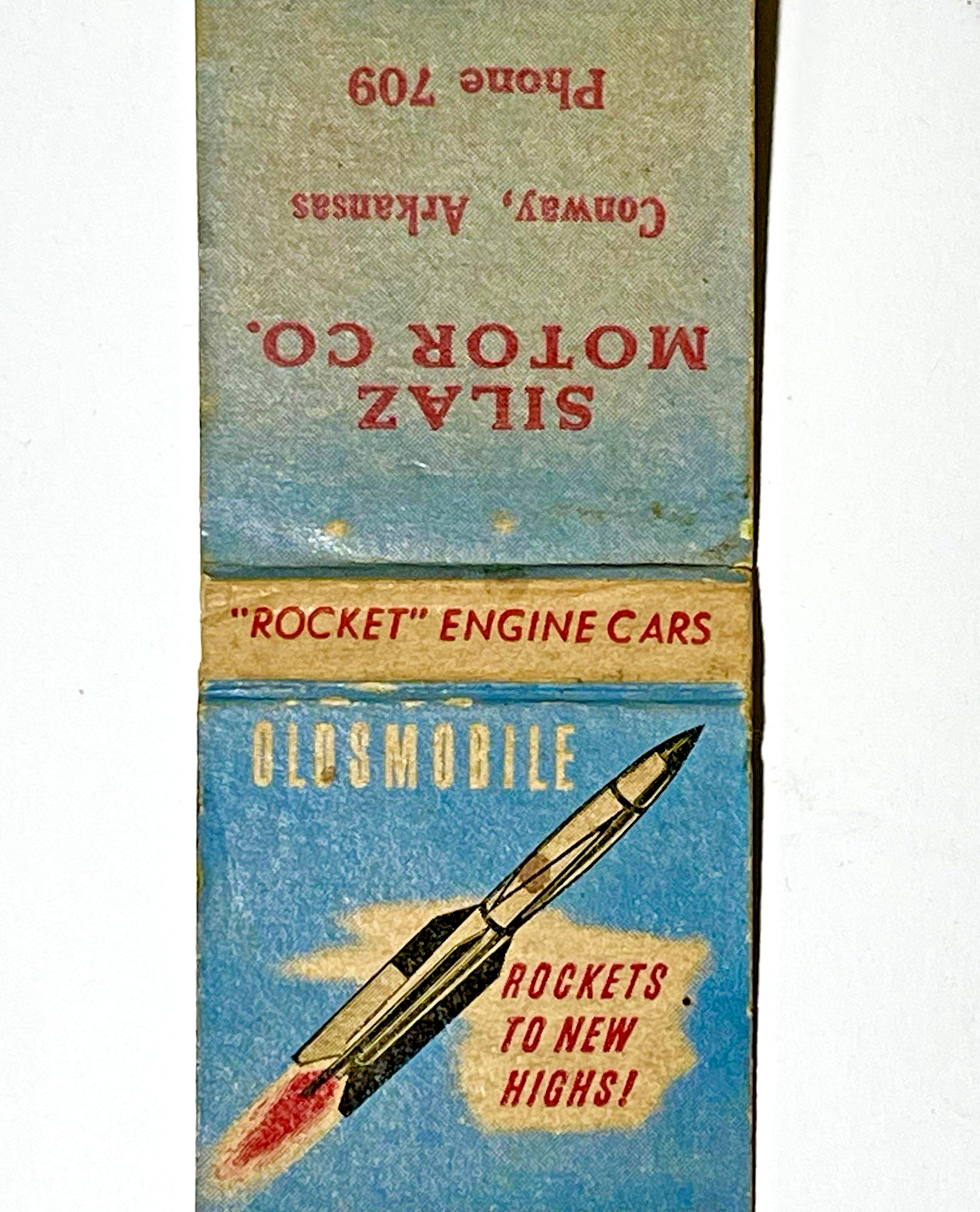 CONWAY, AR 1940'S- SILAZ OLDSMOBILE MOTOR CO, ARKANSAS MATCHBOOK COVER CONWAY, AR 1940'S- SILAZ OLDSMOBILE MOTOR CO, ARKANSAS MATCHBOOK COVER