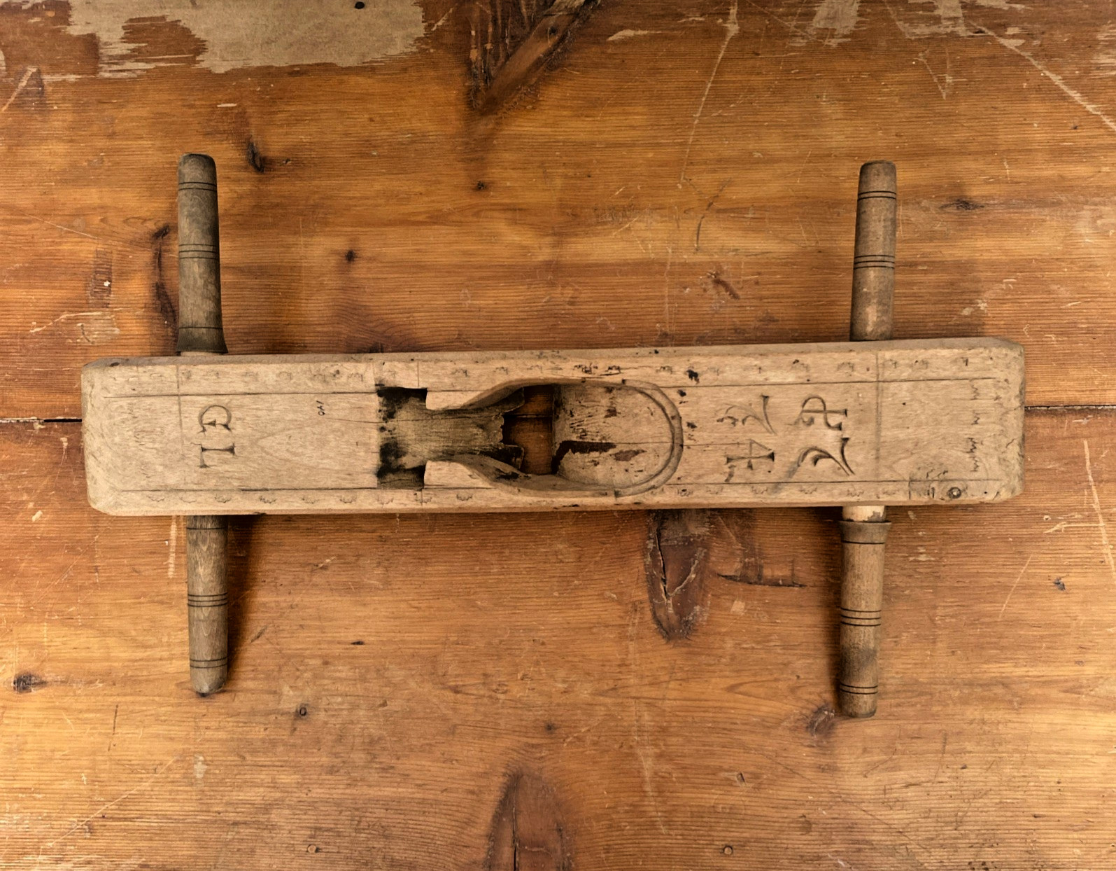 RARE OOAK Antique Wooden 19.5" Spelk Basket Maker Plane English Oak Folk Art