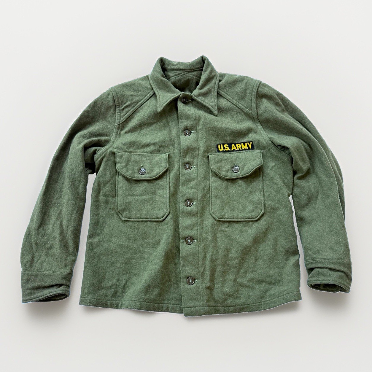 Vintage U.S. Army OG-108 Wool Field Shirt Military Olive Green USA Mens Vintage U.S. Army OG-108 Wool Field Shirt Military Olive Green USA Mens