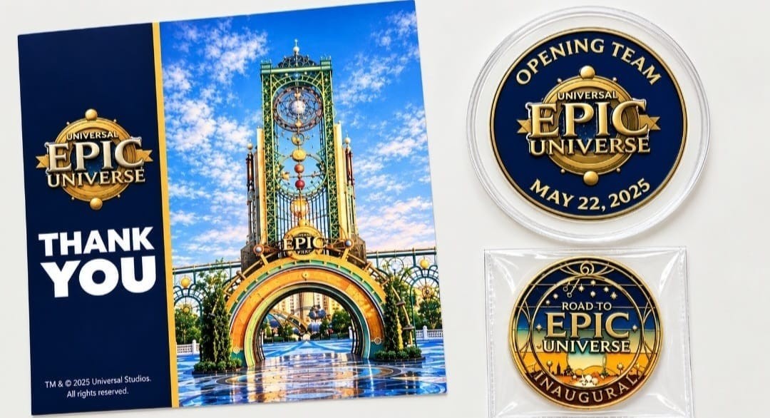 Universal Epic Universe Grand Opening Team Member Exclusive Medallion Coin Set