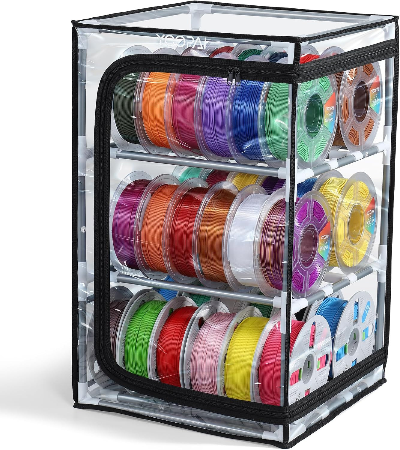 3D Printer Filament Storage Box, 3-Tier Filament Storage Rack with Transparent D 3D Printer Filament Storage Box, 3-Tier Filament Storage Rack with Transparent D