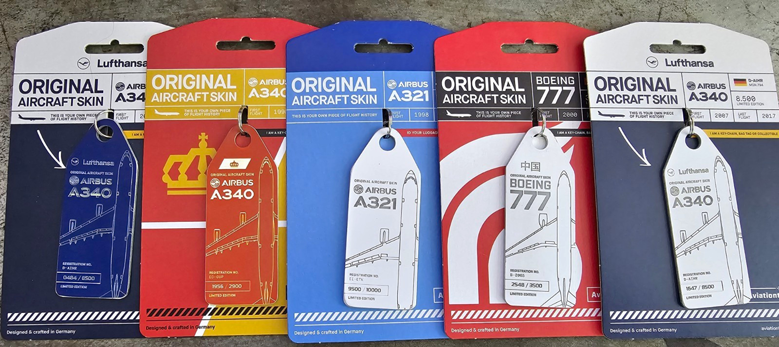 Aviationtag Lot of 5 Tags Original Aircraft Skin Airbus A340 A321 Boeing 777 Aviationtag Lot of 5 Tags Original Aircraft Skin Airbus A340 A321 Boeing 777