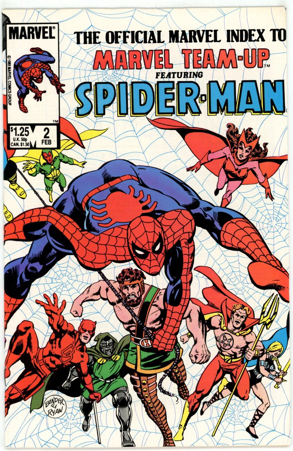 Official Marvel Index to Marvel Team-Up #2 1986 Marvel Comics VF- Comic Book Official Marvel Index to Marvel Team-Up #2 1986 Marvel Comics VF- Comic Book