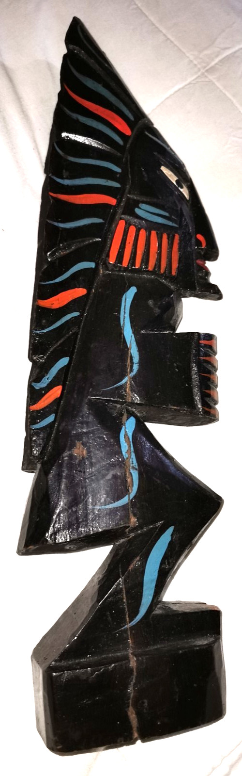 Vintage 16" Northwest Coast Carved Totem Art Vintage Native Standing Chief Vintage 16" Northwest Coast Carved Totem Art Vintage Native Standing Chief