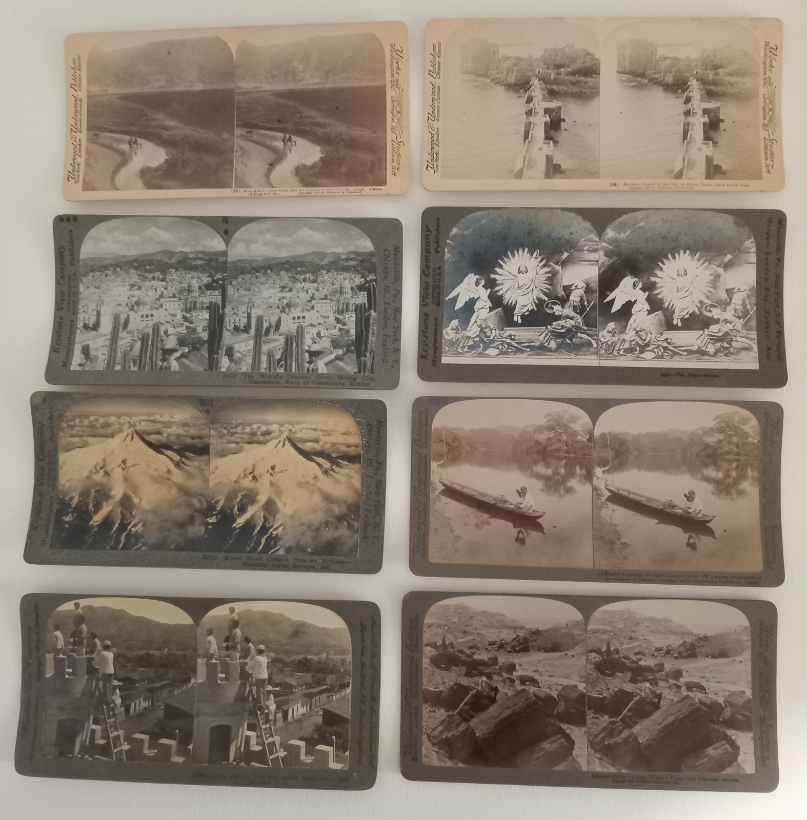 Vintage Keystone View & Underwood Stereoscope Cards, Set of 8, 1920's, Original Vintage Keystone View & Underwood Stereoscope Cards, Set of 8, 1920's, Original