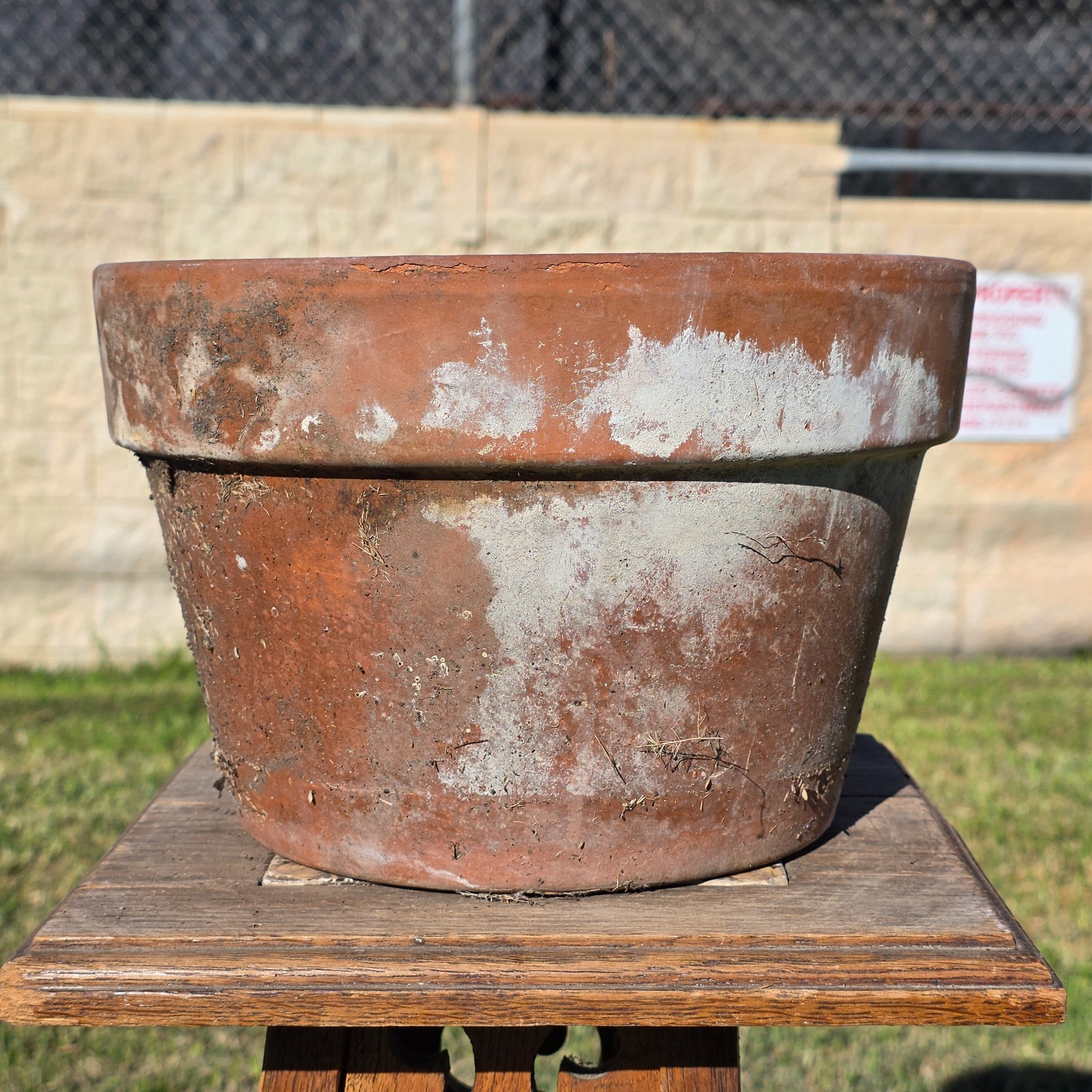 Vintage Italian Terracotta Planter Pot 10.75" Clay Flower Aged Patina Italy 27