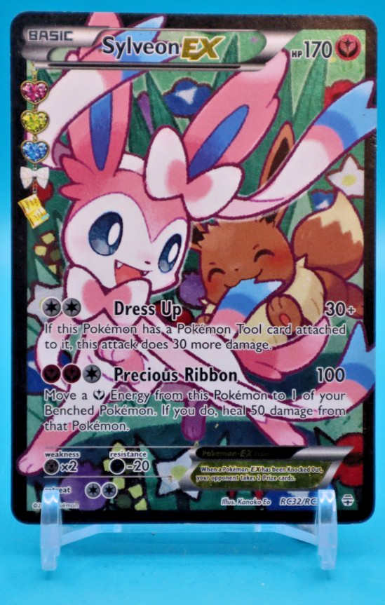 Pokemon Sylveon EX RC32/RC32 Full Art Radiant Collection Generations Holo LP Pokemon Sylveon EX RC32/RC32 Full Art Radiant Collection Generations Holo LP