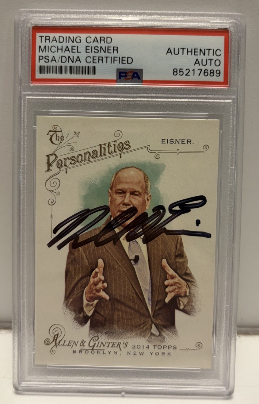 2014 Topps Allen & Ginters Michael Eisner Disney Ceo Signed Auto Card 22 PSA DNA 2014 Topps Allen & Ginters Michael Eisner Disney Ceo Signed Auto Card 22 PSA DNA