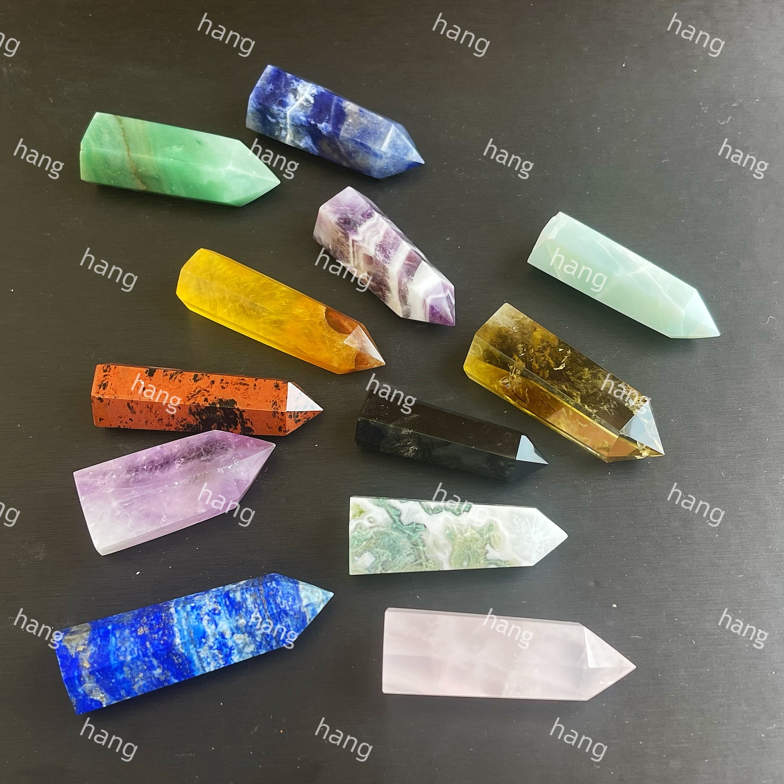 A Lot Of Natural Fluorite Amethyst Citrine Obelisk Crystal Point Healing 12PCS A Lot Of Natural Fluorite Amethyst Citrine Obelisk Crystal Point Healing 12PCS