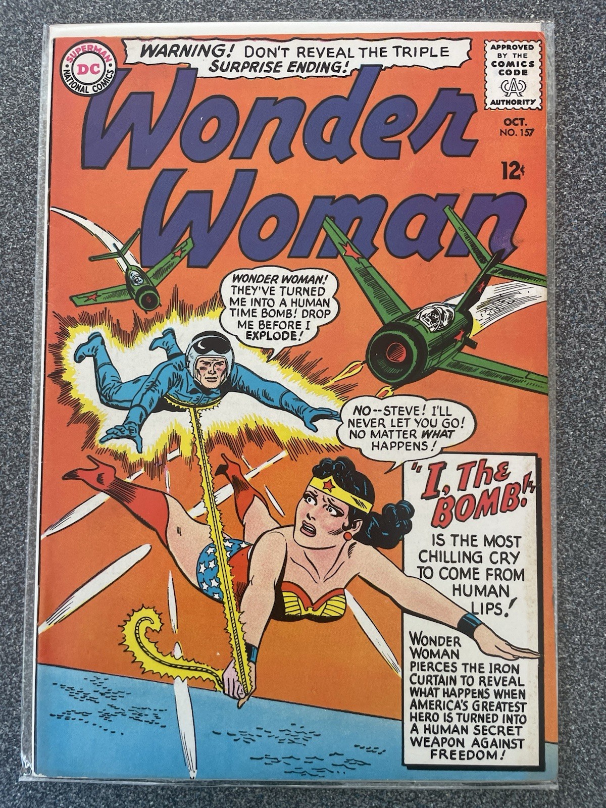 Wonder Woman #157 (Oct. 1965) "I, The Bomb" High Grade DC Silver Age