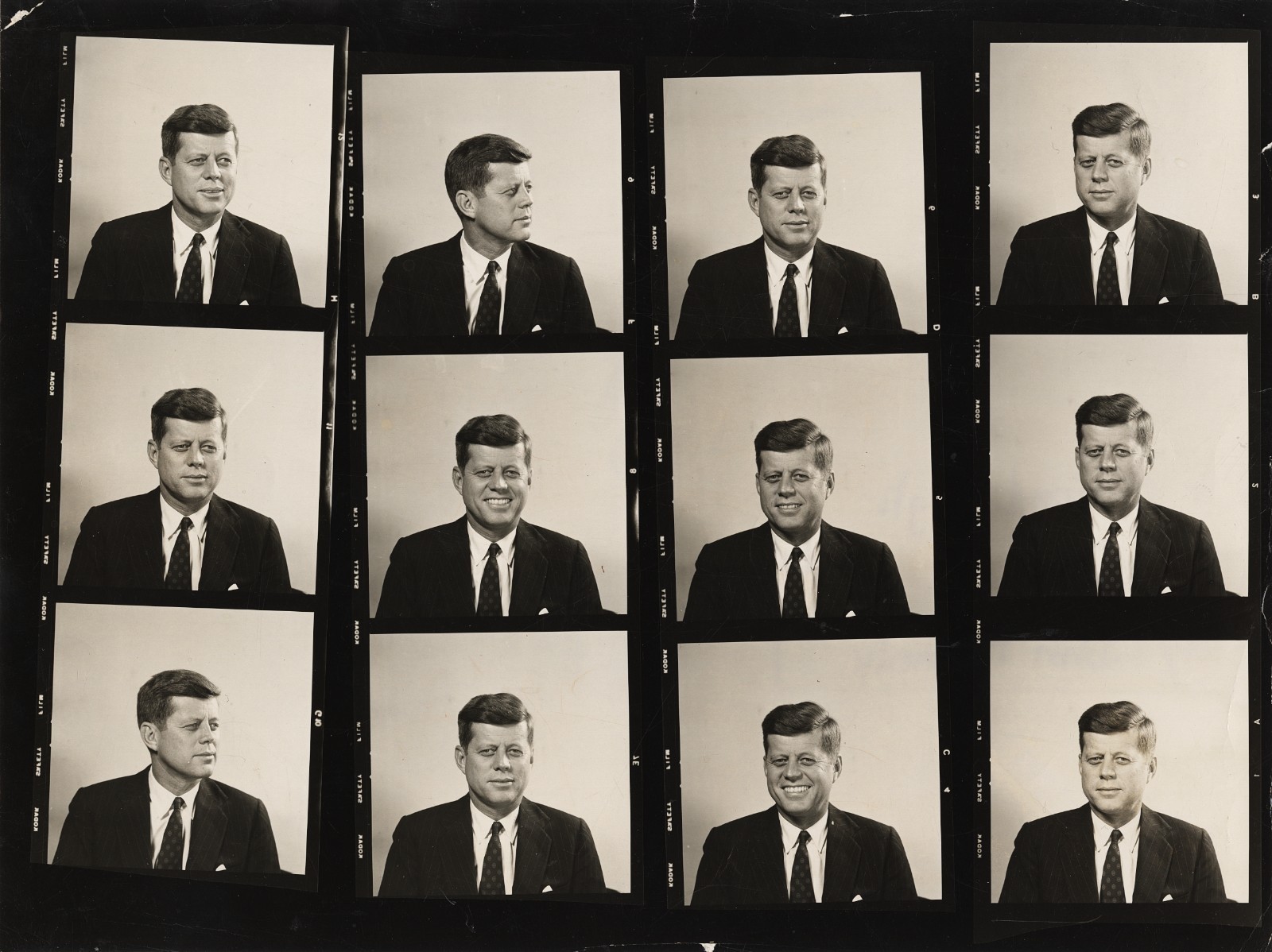 1960 John Fitzgerald Kennedy Contact Sheet Photograph by Ormond Gigli TYPE I