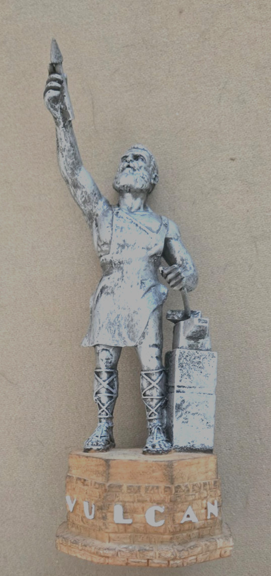Vintage Vulcan Statue Replica Birmingham Alabama Metal Souvenir Blacksmith