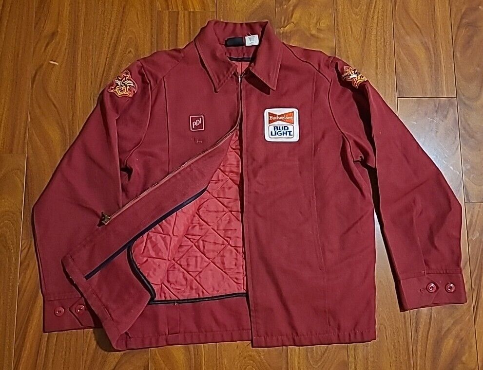 Vintage Anheuser Busch BUDWEISER Red Beer Delivery Man Jacket Coat Uniform Med R