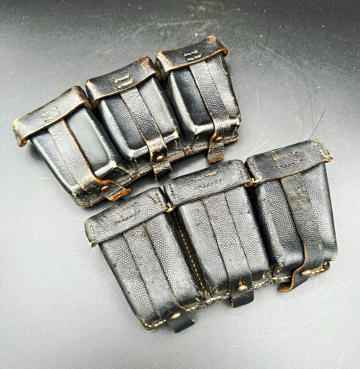 Original WWIi German 98k Ammo Pouches Set Complete Very Nice Dated