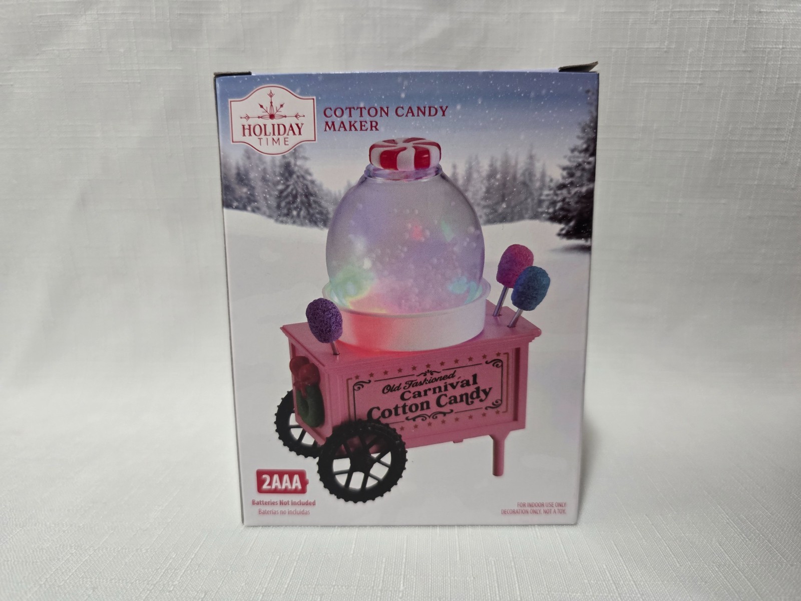 Holiday Time Light Up Cotton Candy Maker Cart Christmas Village Decor Holiday Time Light Up Cotton Candy Maker Cart Christmas Village Decor