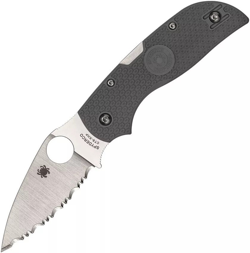 Spyderco Chaparral Lightweight FRN Gray 2.8" Serrated Edge Folding Pocket Knife