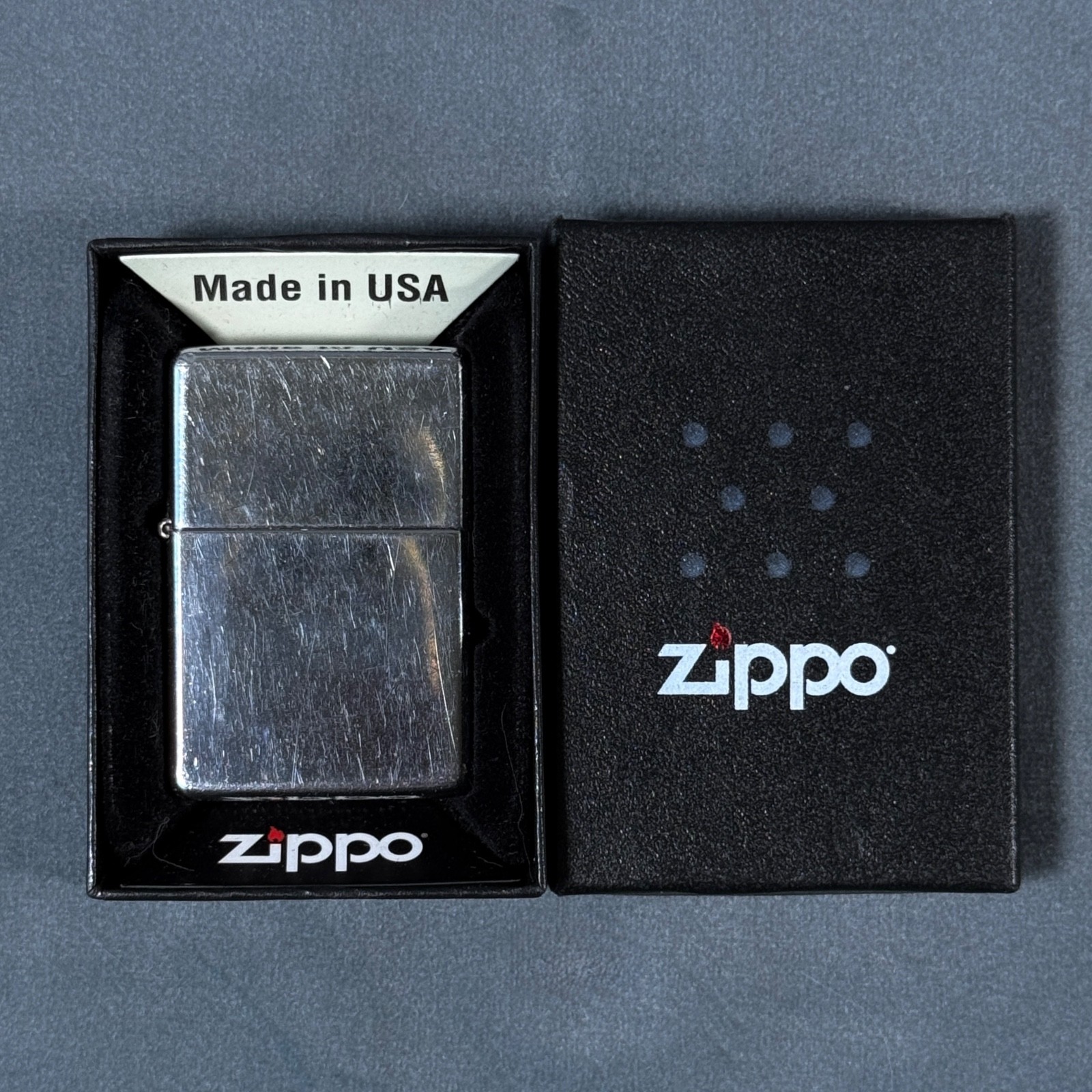 Vintage Zippo Lighter PAT 2032695 Chrome Bradford PA Made in USA with Box Vintage Zippo Lighter PAT 2032695 Chrome Bradford PA Made in USA with Box