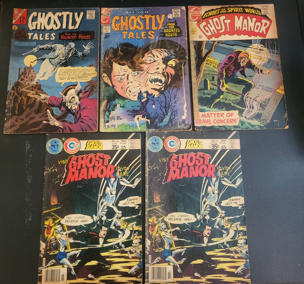 Ghost Manor #1 (Charlton July 1968) 12c Comic Ghostly Takes 5 comics lot POOR Ghost Manor #1 (Charlton July 1968) 12c Comic Ghostly Takes 5 comics lot POOR