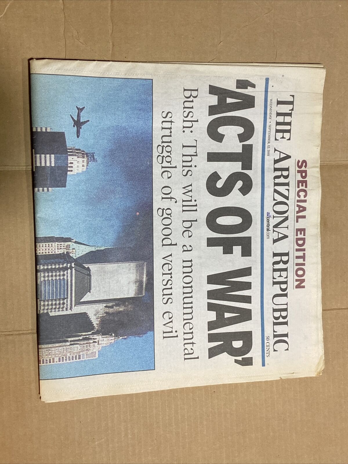 September 12 2001 Special Edition ACTS OF WAR  Arizona Republic 9/11 9-11 Terror
