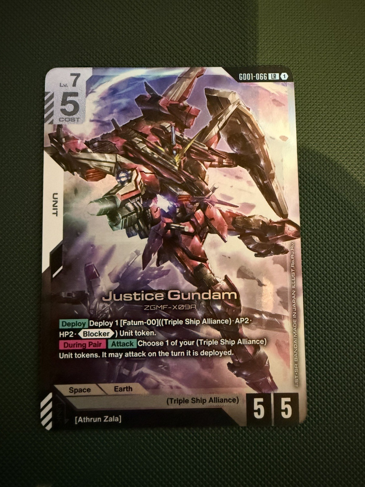 Gundam TCG Justice Gundam GD01-066 LR English NM Gundam TCG Justice Gundam GD01-066 LR English NM