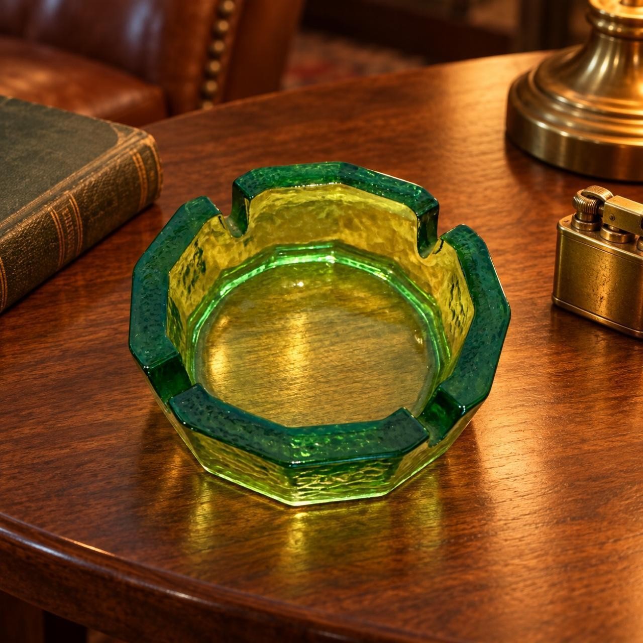vintage Mid-Century Modern (MCM) Blenko Art Glass ashtray vintage Mid-Century Modern (MCM) Blenko Art Glass ashtray