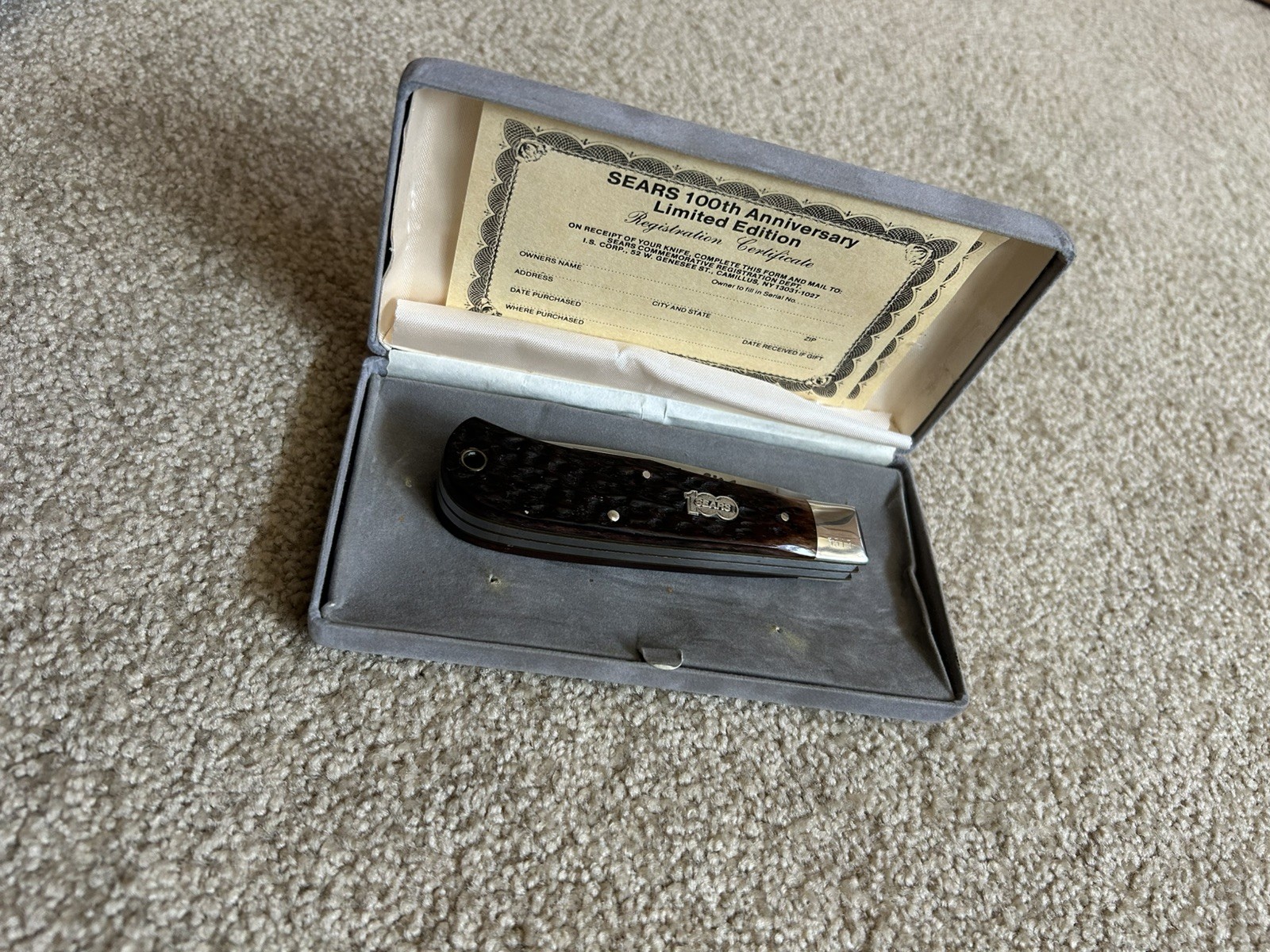 Sears Craftsman USA Made 4.5" 100 Years Bone Jumbo Trapper LTD knife MINT 1986 Sears Craftsman USA Made 4.5" 100 Years Bone Jumbo Trapper LTD knife MINT 1986