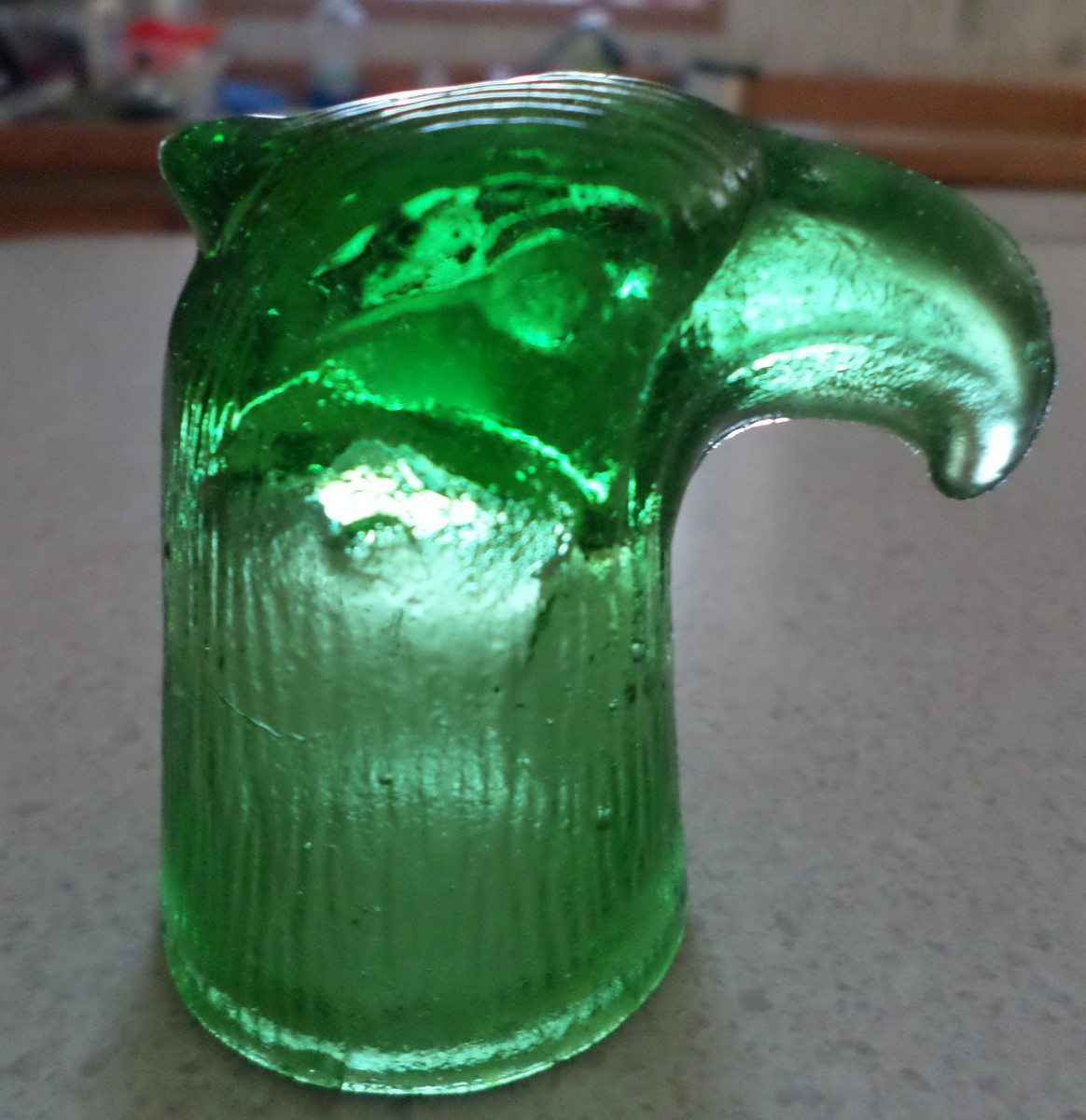 Vintage Eagle Head Glass Decanter Stopper Shot Glass Green Italy Attributed Vintage Eagle Head Glass Decanter Stopper Shot Glass Green Italy Attributed