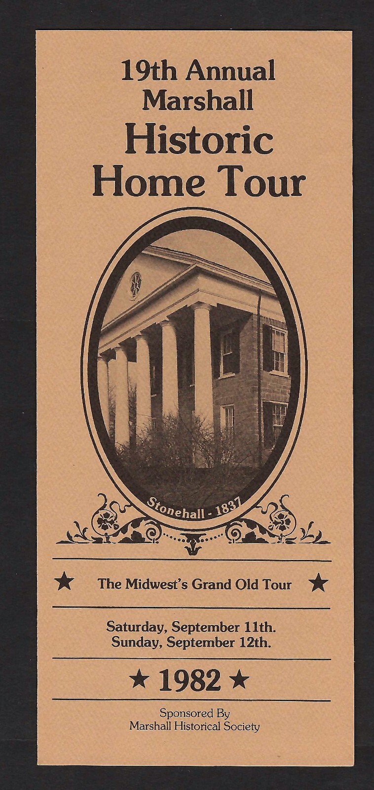 1982 Marshall Historic Tour Brochure - Includes Pictures and Map