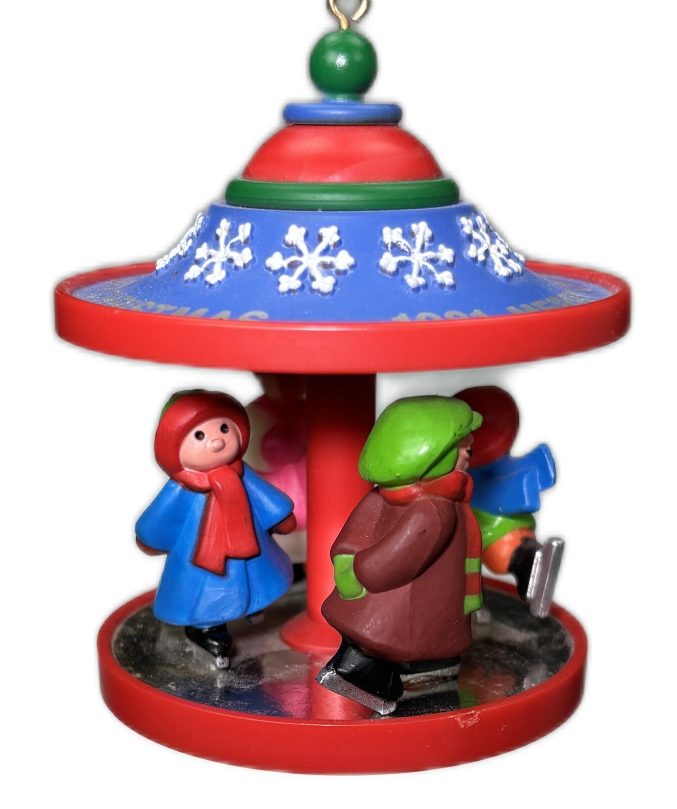 Skaters Carousel Hallmark Christmas Ornament Vtg 1981