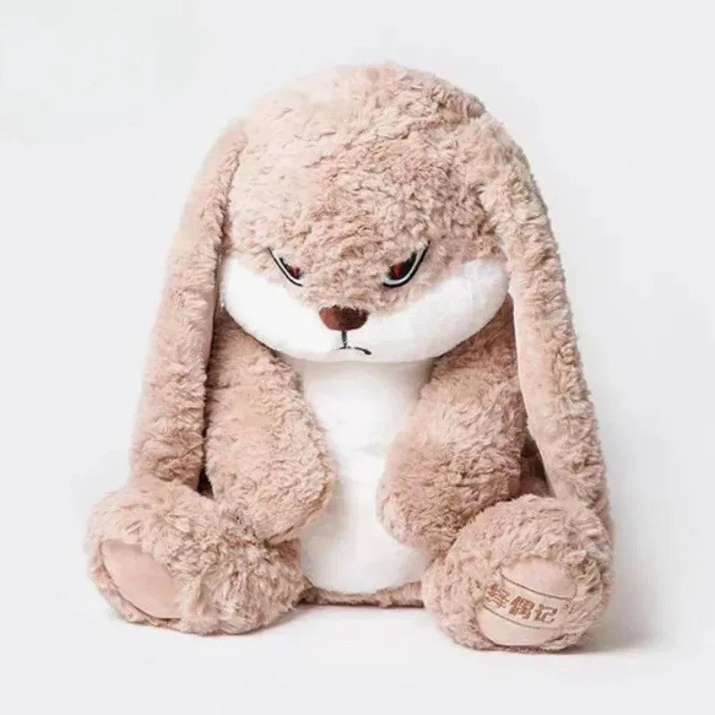 Cute 40cm Angry Rabbit Plush Toy Large Size Stuffed Bunny, Grumpy Cute Plush New