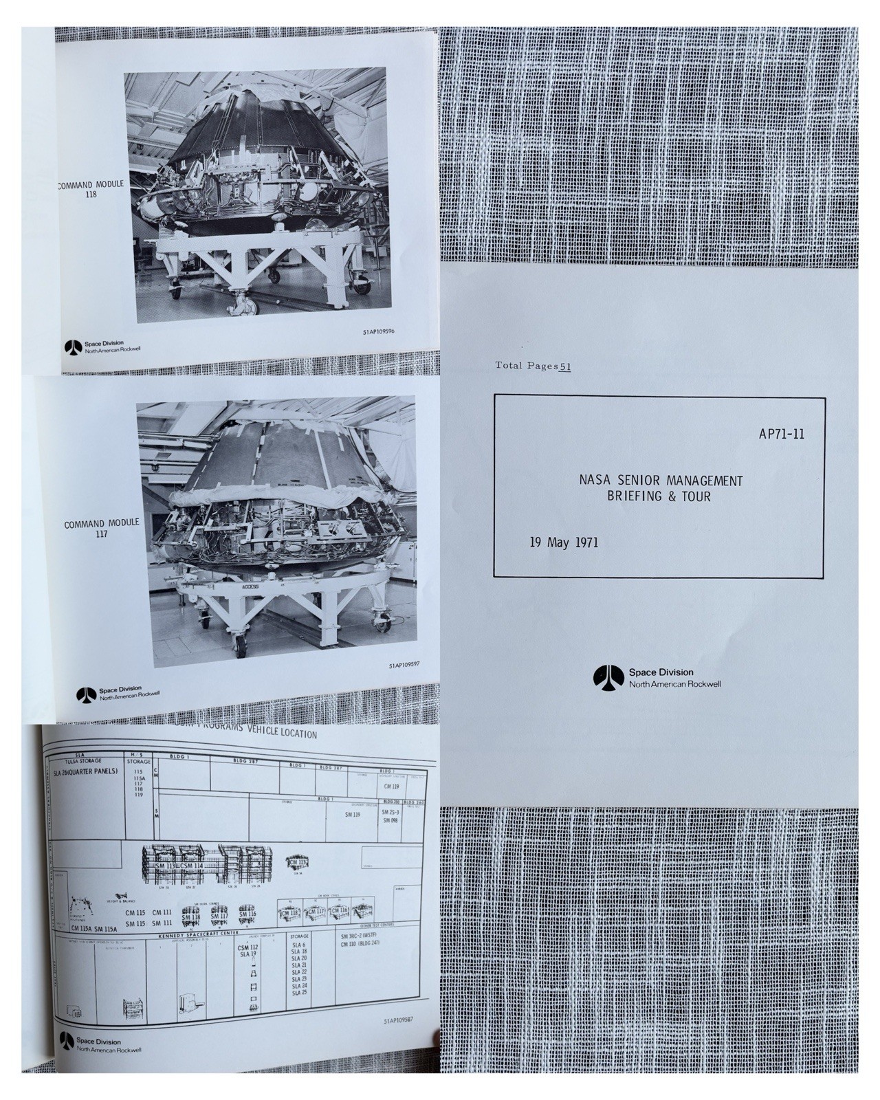 RARE NASA 1971 Apollo Senior Management Tour Briefing Rockwell CSM CM w/ COA RARE NASA 1971 Apollo Senior Management Tour Briefing Rockwell CSM CM w/ COA