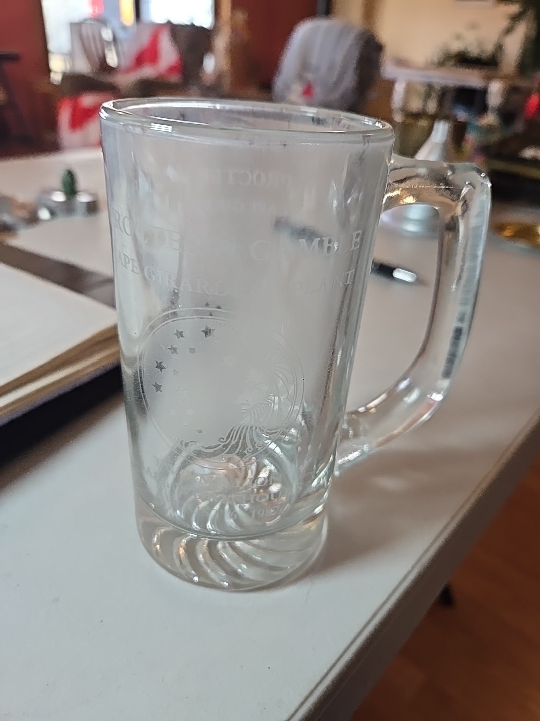Proctor & Gamble 2 Million Safety Work Hours Glass Mug Cape Girardeau MO 1987 Proctor & Gamble 2 Million Safety Work Hours Glass Mug Cape Girardeau MO 1987