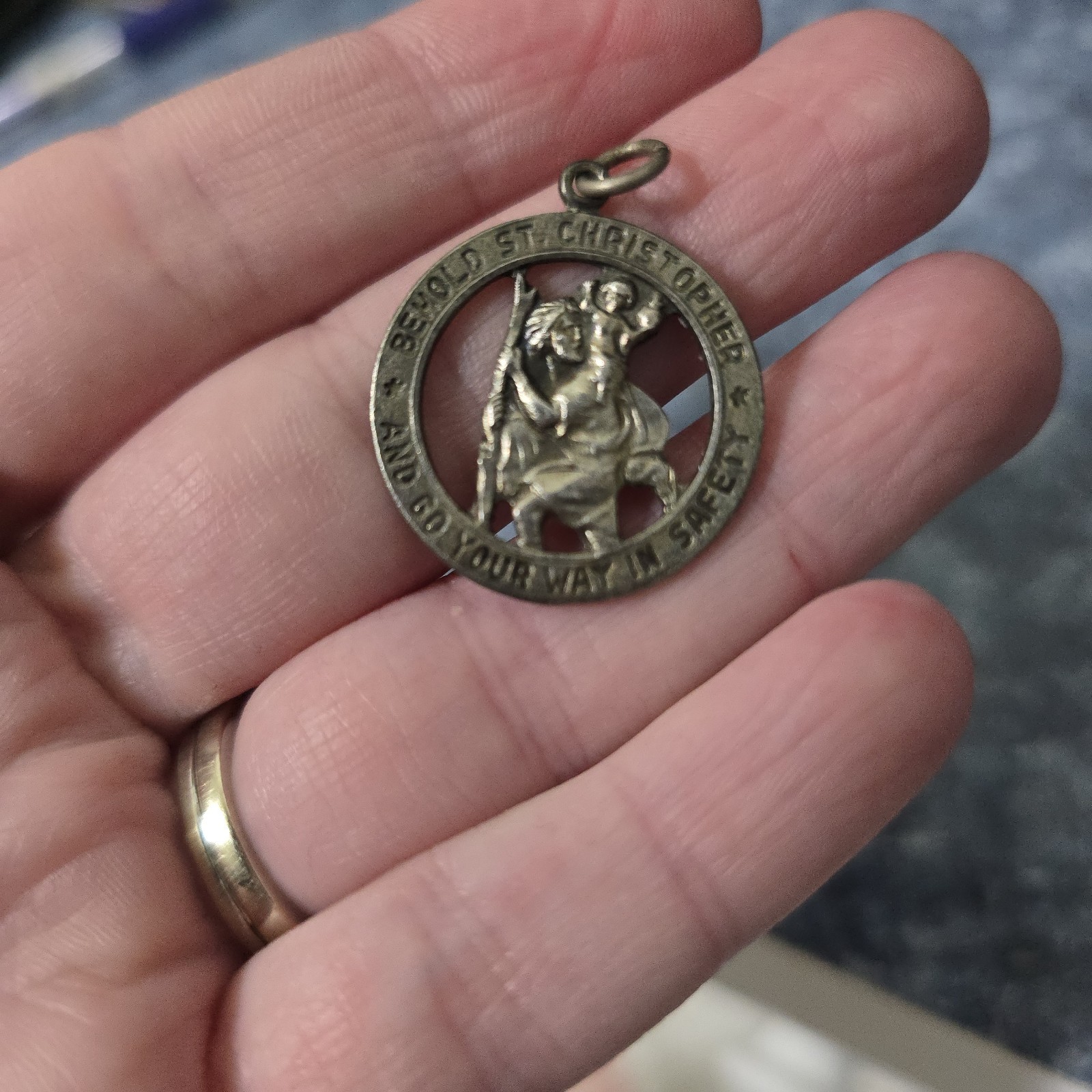 Vintage Sterling Silver St Christopher Openwork Pendant Medal 4.74g Travel Charm Vintage Sterling Silver St Christopher Openwork Pendant Medal 4.74g Travel Charm