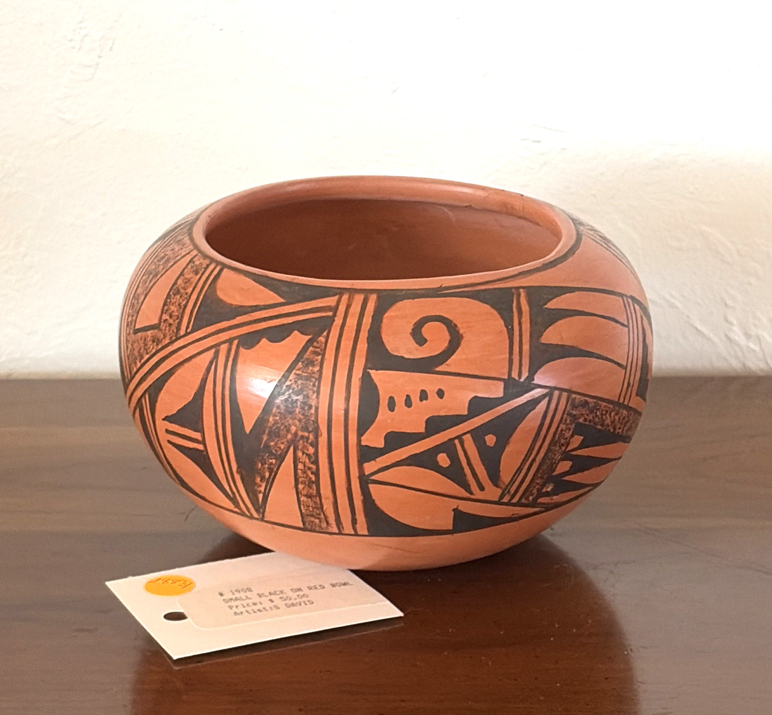 Vintage Native American Hopi Pottery Bowl 5.5" by 3.5" signed S David Vintage Native American Hopi Pottery Bowl 5.5" by 3.5" signed S David