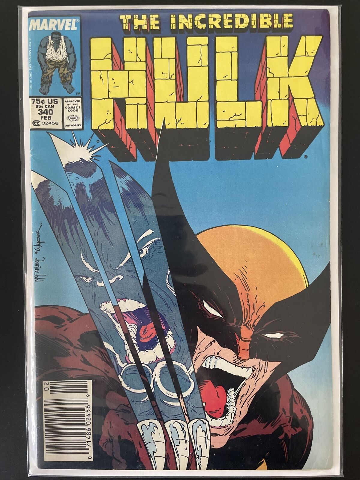 Incredible Hulk #340 (Marvel) Classic McFarlane Cover Wolverine Newsstand