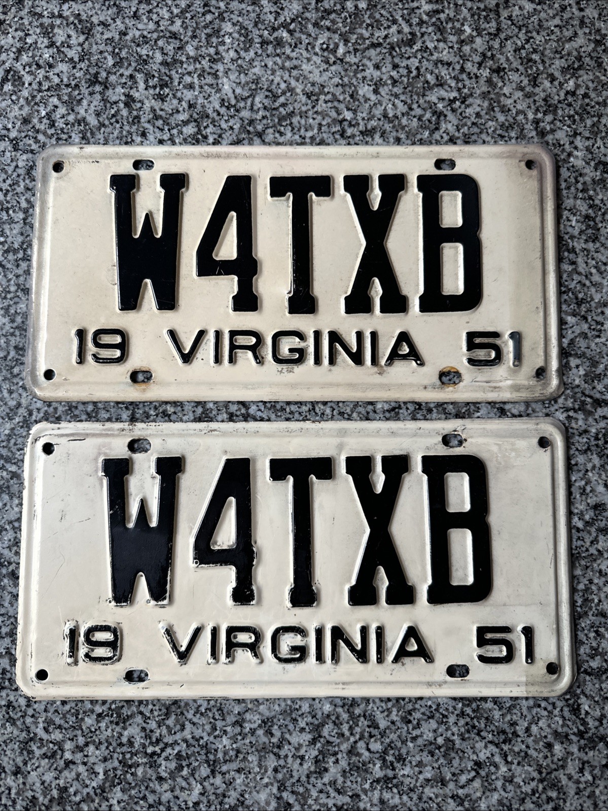 VTG Original 1951 Virginia License Plates Matched Pair Set DMV Clear VTG Original 1951 Virginia License Plates Matched Pair Set DMV Clear